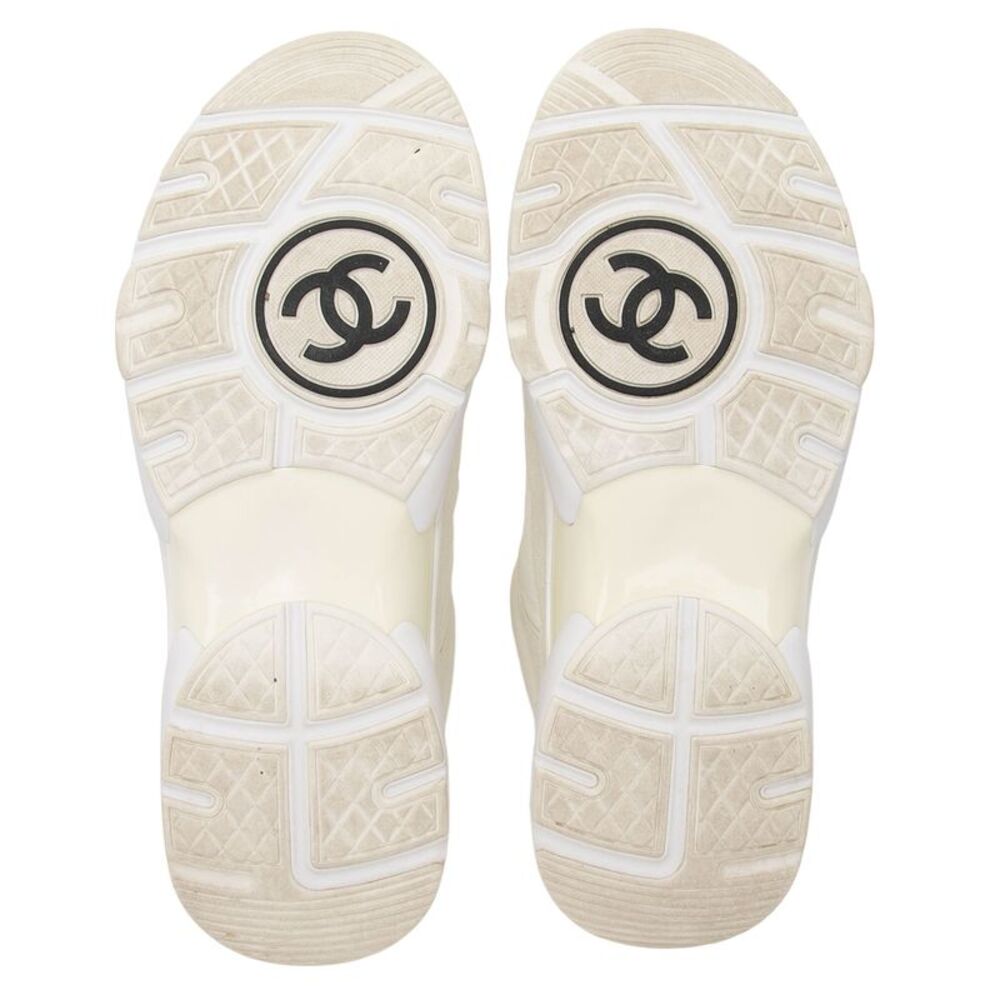 Chanel Suede Calfskin CC Sneakers - Size 7.5 / 37.5 - Picture 6 of 8